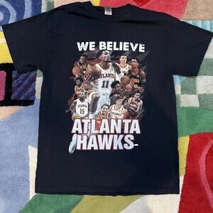 Atlanta Hawks We Believe Black Shirt Basketball Short Sleeve